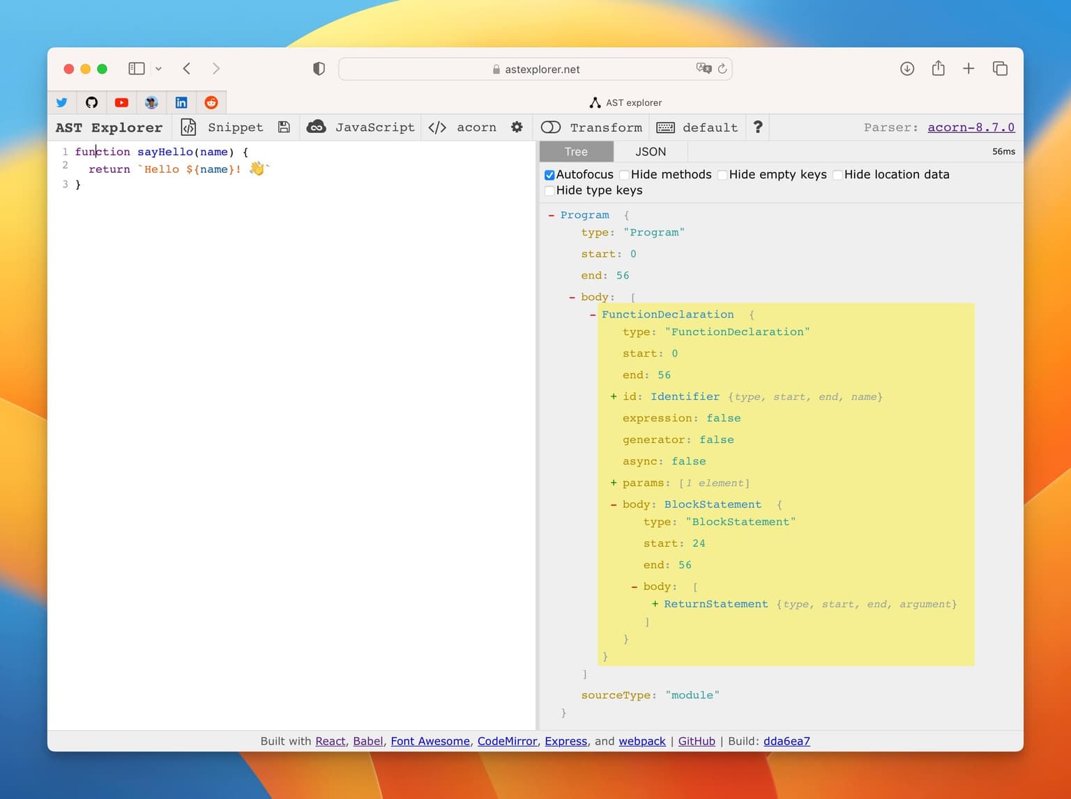 AST Explorer - Playing with the Abstract Syntax Tree