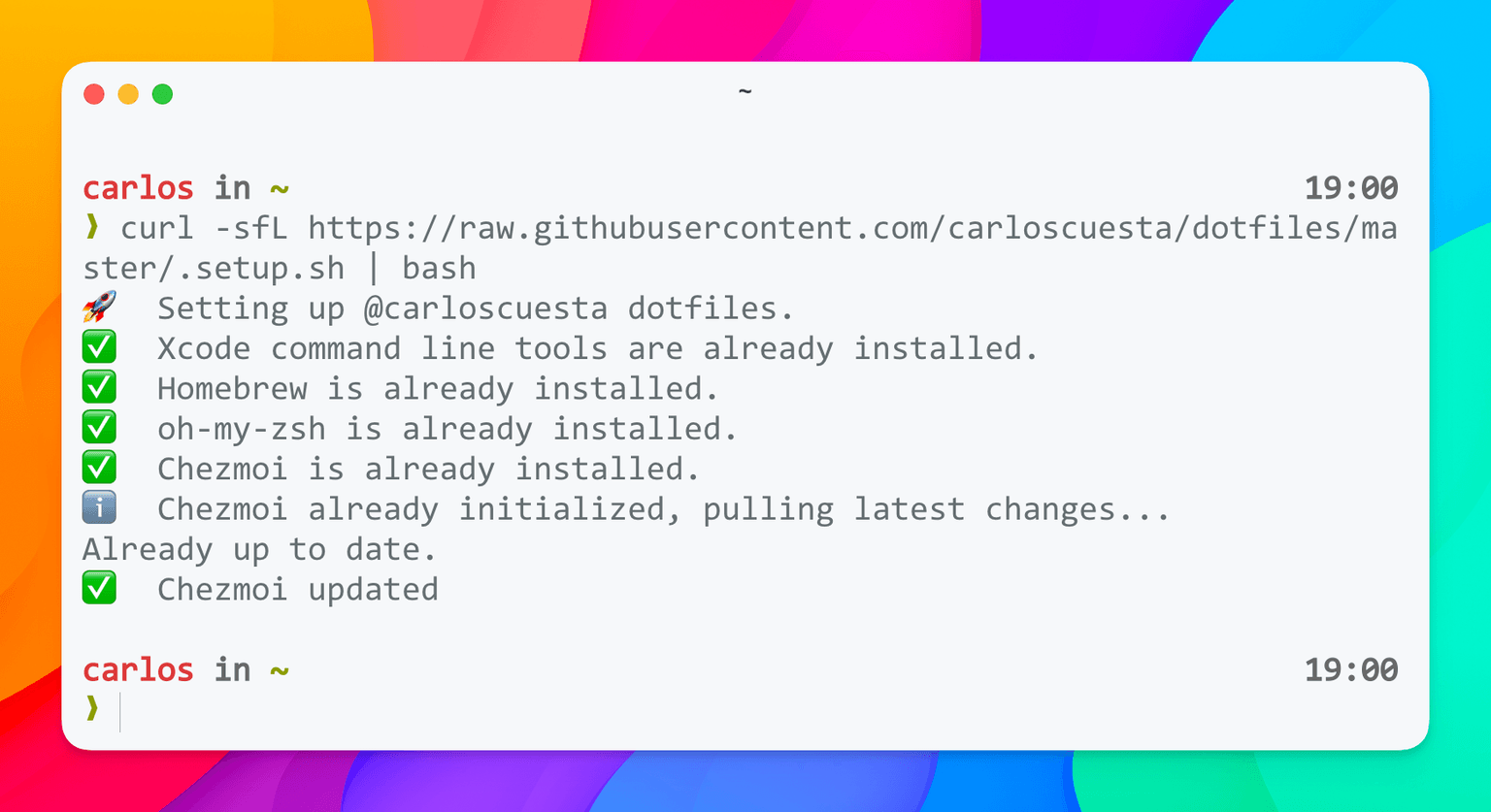 Chezmoi setup script